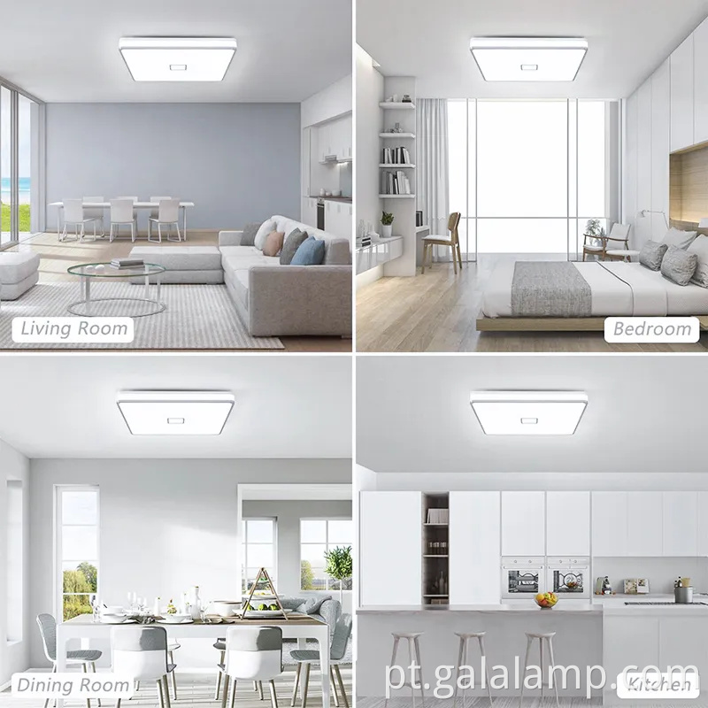 Luz de teto led quadrado elegante para decoração moderna do quarto